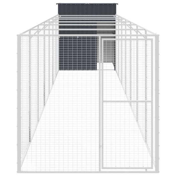 VidaXL Niche pour chien avec cour anthracite 165x863x181 cm, cage pour chien, abri pour chien, maison pour animaux, cages 3189101