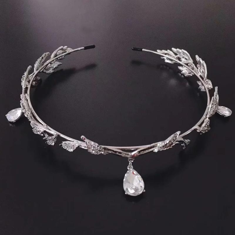 Temperament Metal Leaves Shape Headband Baroque Style Hair Hoop Bride Woman Spring Summer Wedding Party Headwear