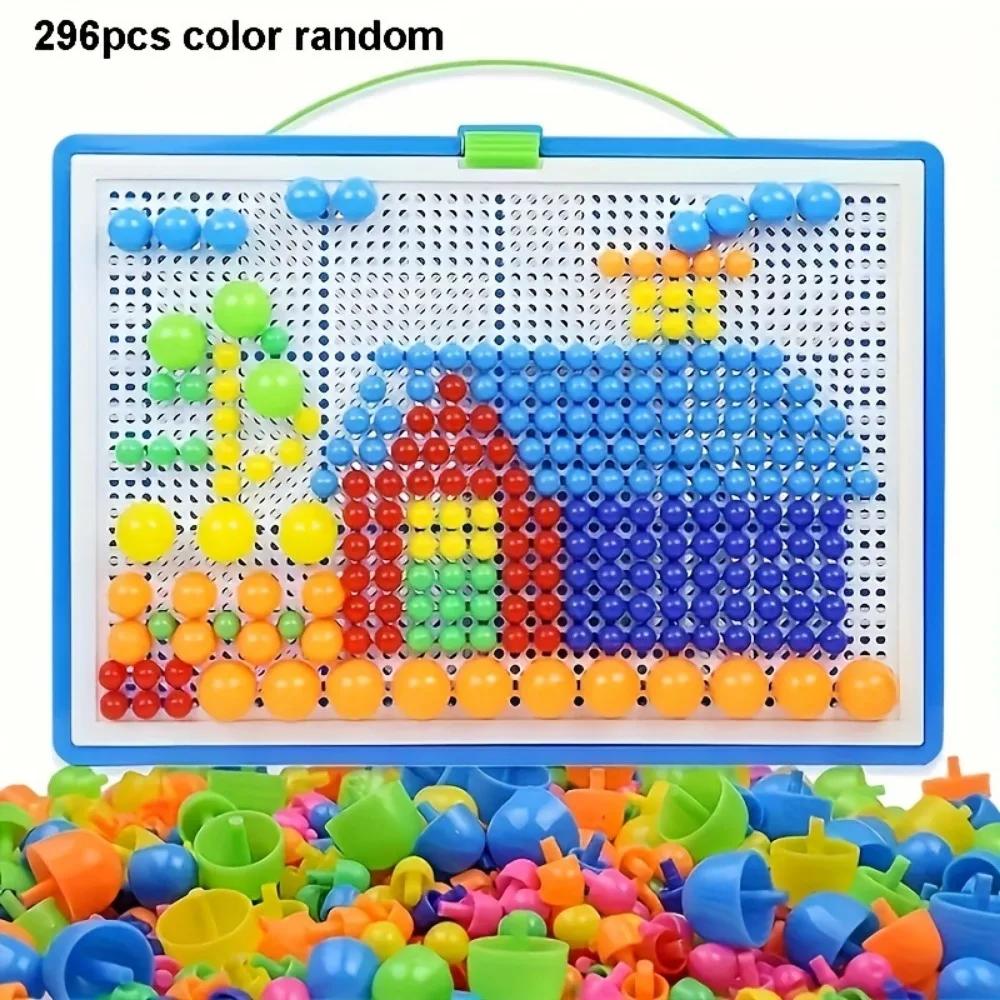 

Building Blocks Toys Kids Childrens 296/592pcs Mushroom Nail Puzzles,Game, Color Cognition Intellectual Learning Educational for 3D Puzzle Game