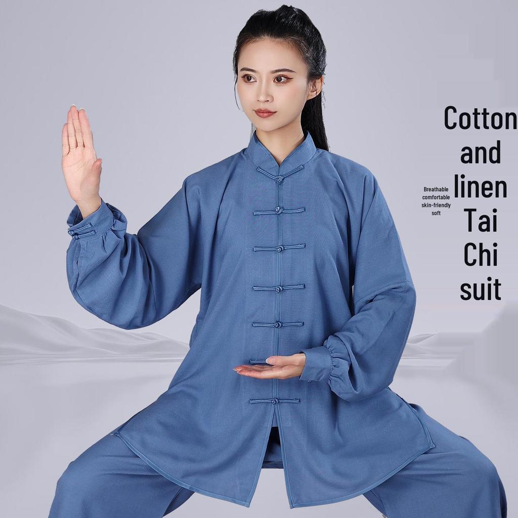 Tai Chi Anzug für Damen: Bestickte Frühjahrs-Herbst Performance & Trainingskleidung, Neuer Chinesischer Langer Mittellanger Stil