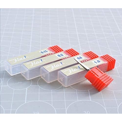 Nelbons FLASH HG Narrow Carving Chisel, Flat Blade (0.1mm-1.0mm) - Zangi Series, Carbide Carving (RG, MG Set (0.125/0.15/0.2/0.5))