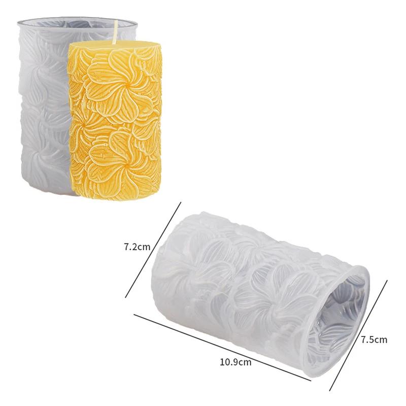Relief 3D Schmetterling Blume Säule Silikon Kerzenform Welle Seife Harz Gips Herstellungsform DIY Handwerksform Heimdekoration Geschenk