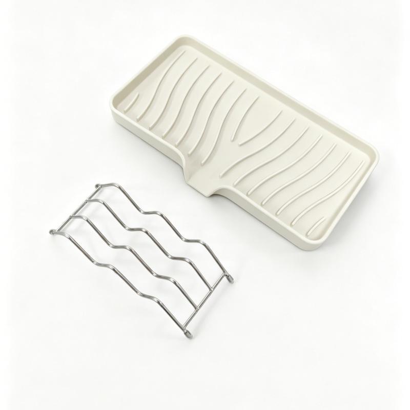 Silicone Draining Soap Holder With Stainless Steel Rack Perfect For Kitchen Sink Bathroom Countertop Daily Use