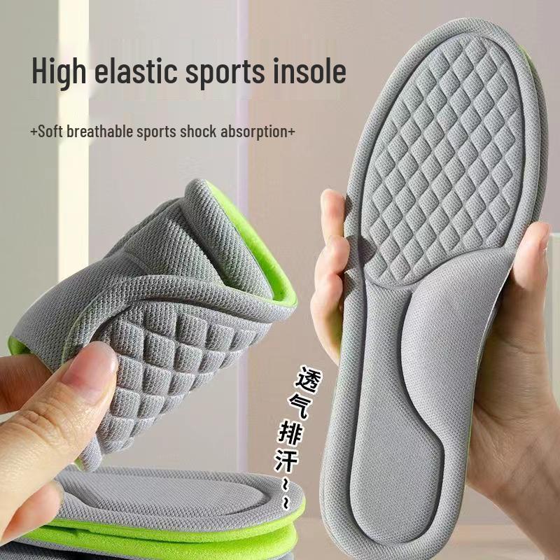 High Elastic Shock Absorption Mugwort Deodorant Insoles - Super Soft, Sweat-Absorbing, Anti-Foot Pain, Cut to Fit, Ideal for Long Standing