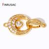 18K Gold Plated Zircon Fasteners Accessories Closure Lock Clasps For DIY Needlework Beads Pearls Jewelry Making Findings