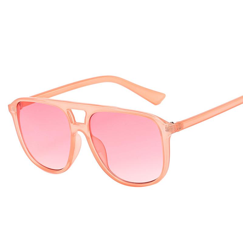 2019 Sunglasses Men, Trendy Double Beam Square Sunglasses, Street Shooting Gradual Change Glasses