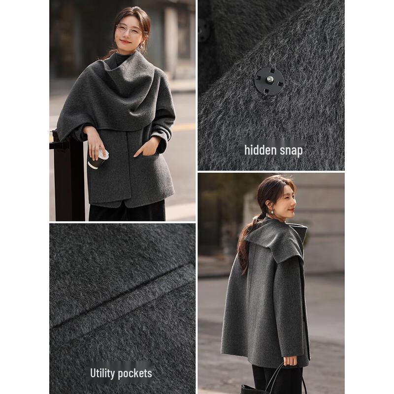XWI Women's 100% Merino Wool Double-Faced Coat