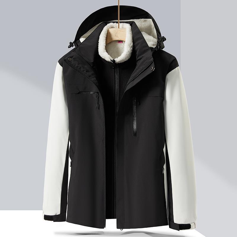 Jackets for Men and Women, New Autumn and Winter Style for Couples, Outdoor Velvet Large Size Jackets, Men's Windproof and Waterproof Jackets