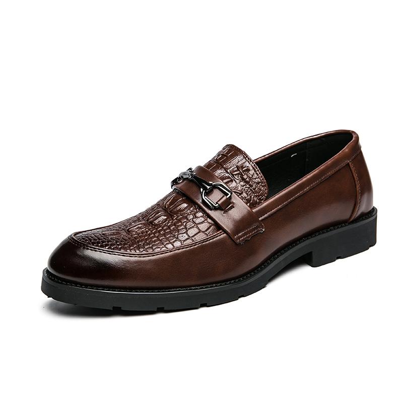 FashionMen British Formal Dress Shoes for Male Crocodile Pattern Pu Leather Casual Shoes Men's Loafers Classic Business Big Size 38-47