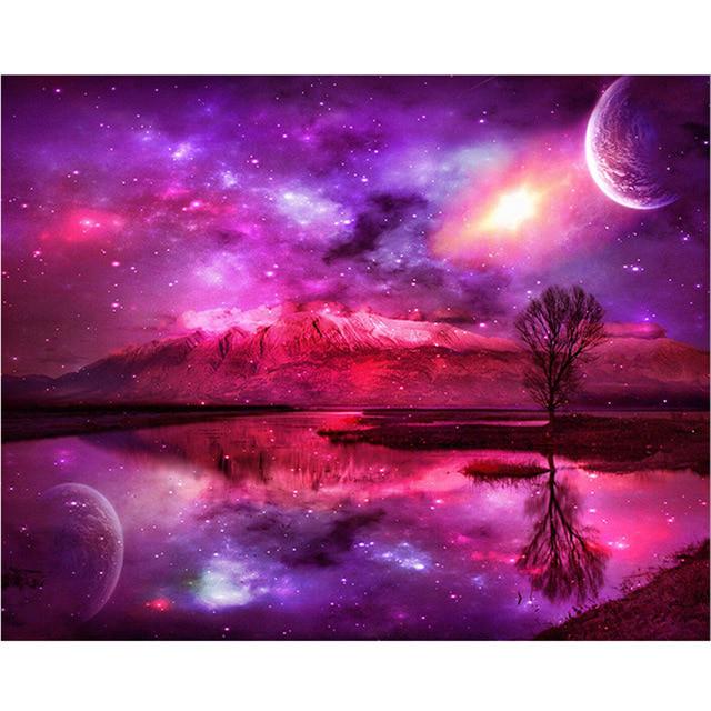 DIY 5D Diamond Painting Aurora Diamond Embroidery Landscape Cartoon Cross Stitch