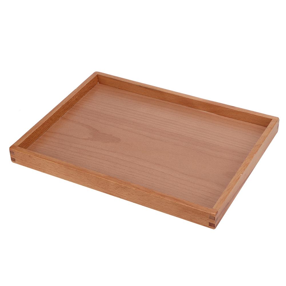 Rechteckiges Holztablett für Teetassen Kaffeeplattenhalter Snack-Serviertablett Geschirr Aufbewahrungstablett