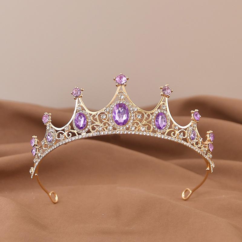Elegant Crystal Alloy Princess Crown Wedding & Birthday Hair Accessory