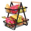2 Tier Countertop Fruit Basket,Portable Fruit Bowle Basket for Kitchen Organizer Storage & Dining Room Fruits Vegetable Bread Snacks