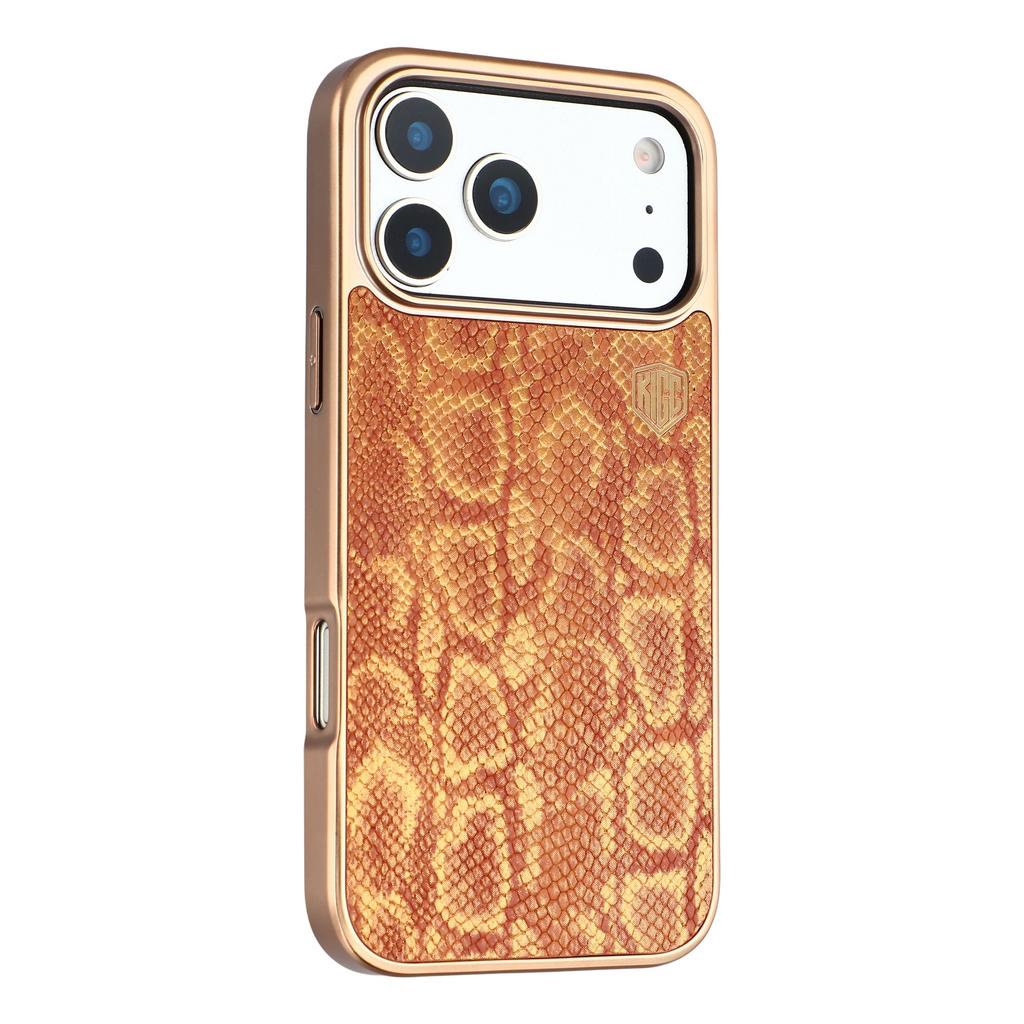 KIGC For iPhone 17 Pro Case Compatible with MagSafe Hybrid Phone Back Cover Snake Texture