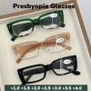 Retro Square Reading Glasses with Transparent Lenses and Ultra Lightweight Eye Protection Blue Light Blocking Eye Protection