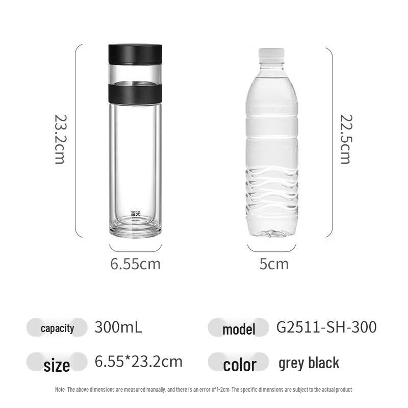 Fuguang Double Wall Borosilicate Glass Tea Infuser Bottle