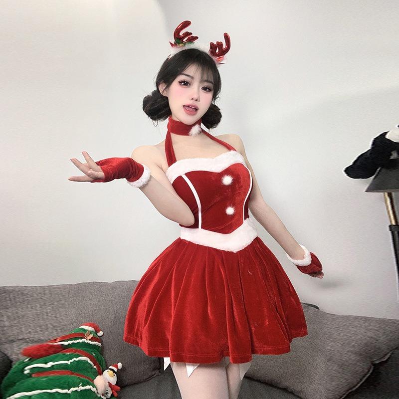 Sexy Lingerie Sexy Christmas New Year's Day Bunny Uniform Autumn and Winter Velvet Pajama Suit Women