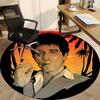 1pc Scarface Carpet, Round Non-Slip Durable Large Size Office Carpet, Suitable for Office, Beautiful Decoration