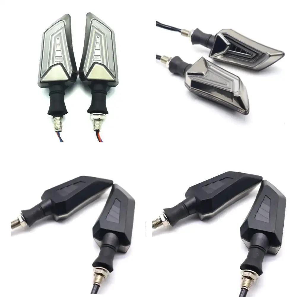 2Pcs LED Motorcycle Turn Signals Light Tail Flasher Flowing Water Blinker Motorcycle Flashing Lights IP68 Waterproof DC 12V