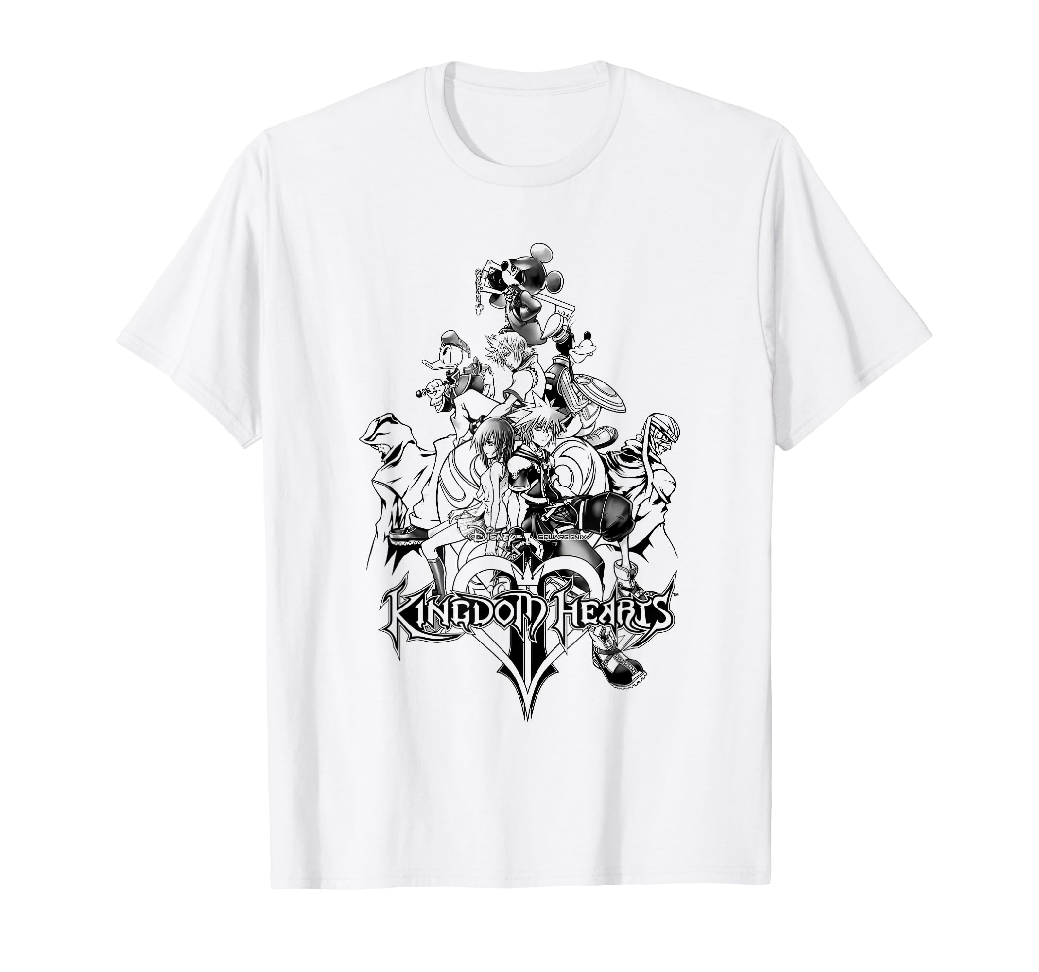 

Disney Kingdom Hearts Classic Main Character Outline Logo T-Shirt