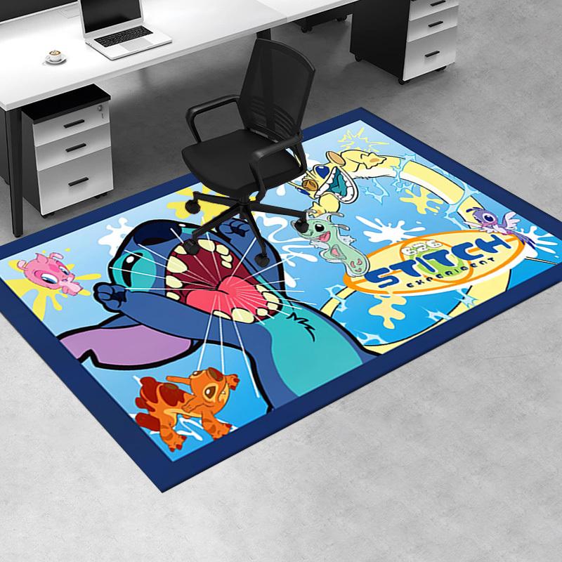 1pcStitch Experiment Office Rug, Under Chair Carpet, Gift for, Home Decor, Cartoon Themed Floor Mat, Vibrant Colors, Soft and Plush