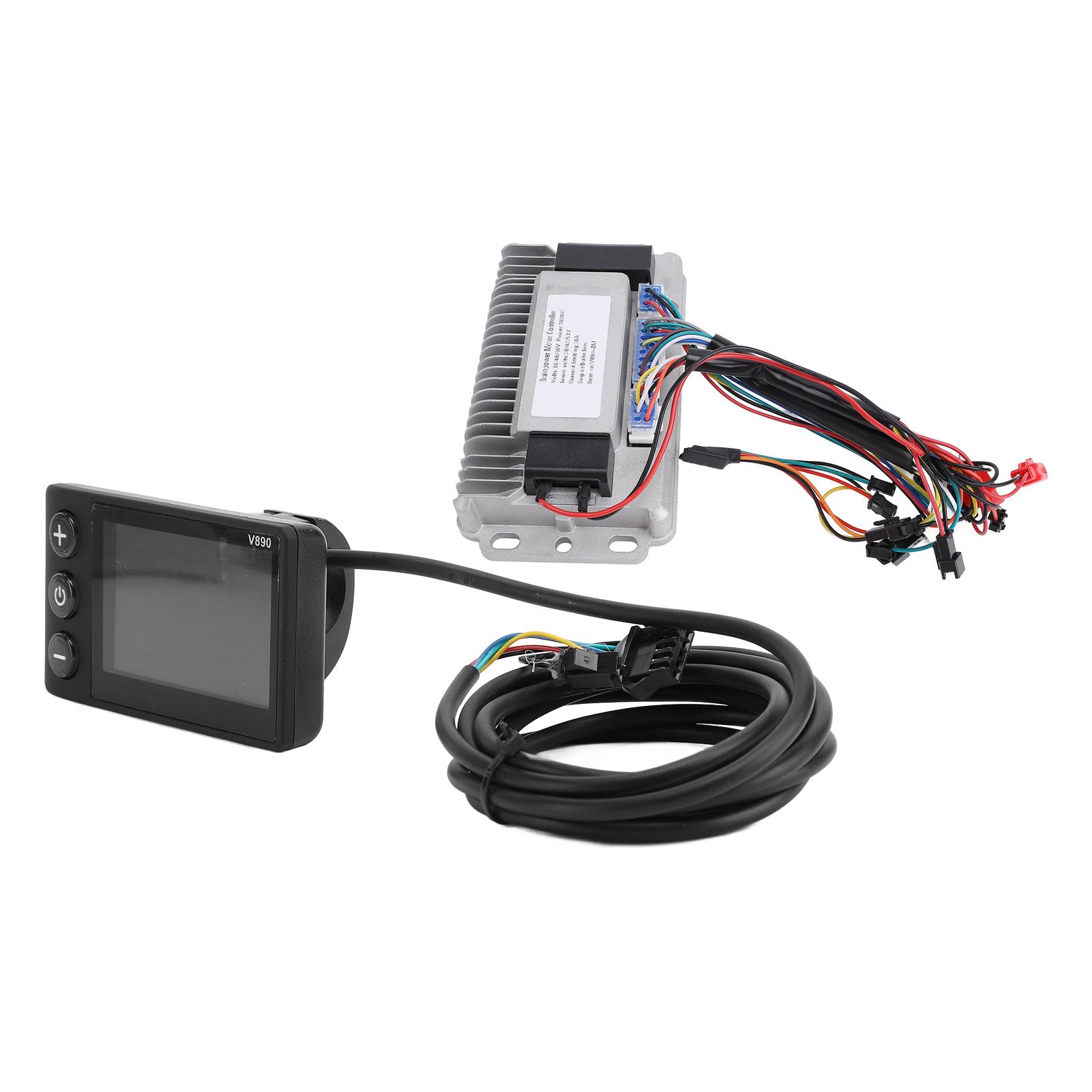 Electric Scooter Brushless Controller Kit with LCD Display Panel 1000W 38A 36V 48V 60V Aluminum Alloy Electric Motor Controller
