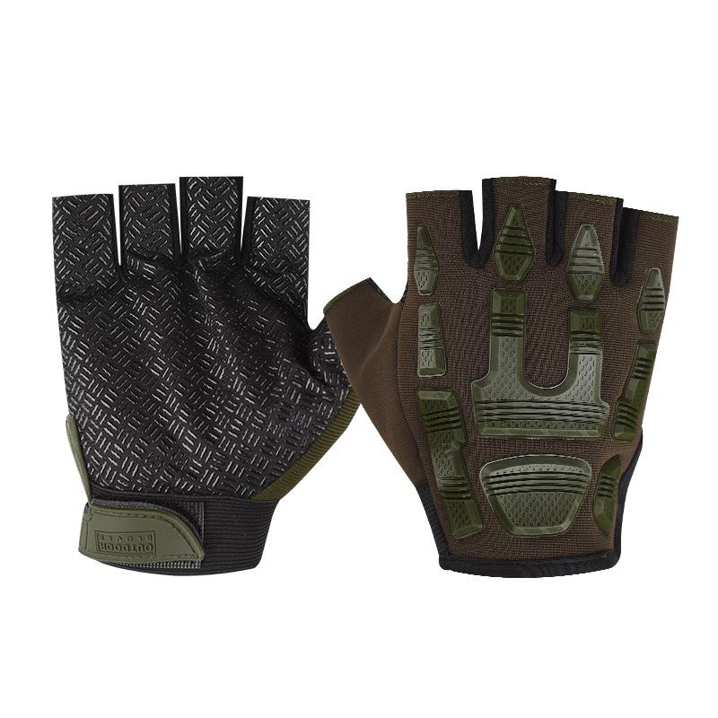 Tactical Half Finger Gloves Men's Outdoor Sports Cycling Training Anti Slip and Wear Resistant Protection Operations Military Fan Seal Special Forces