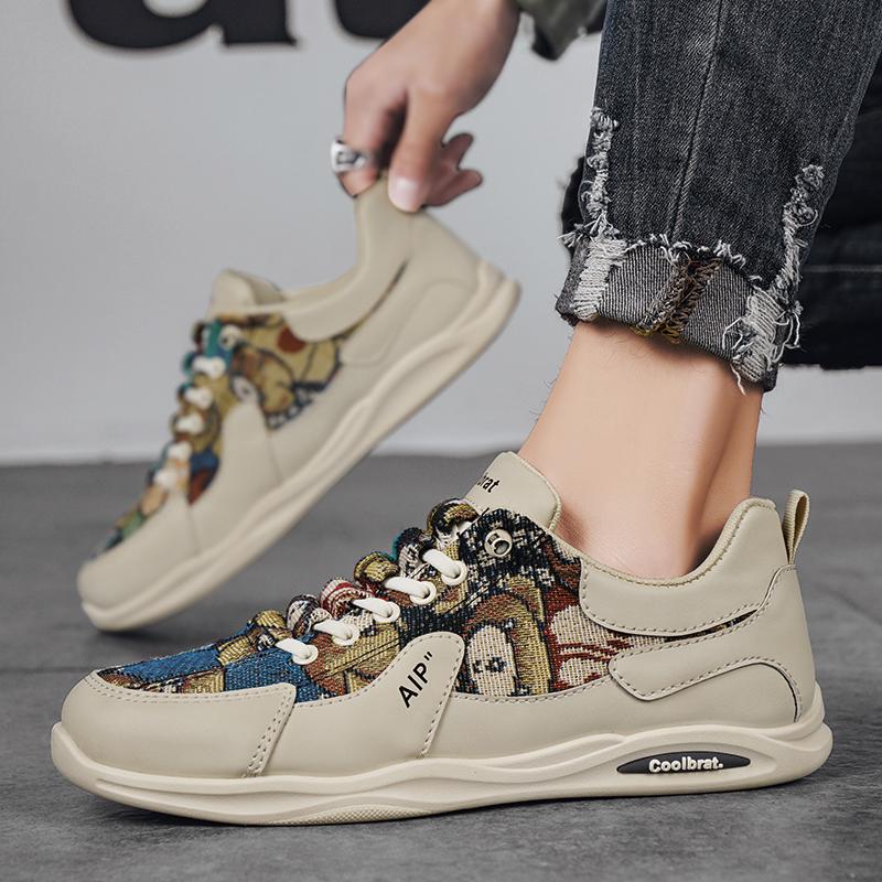 Fashion Men's 2025 New Fashionable Sports Shoes - Breathable Mesh Fabric Flat and Comfortable Casual Running and Outdoor Hiking Shoes