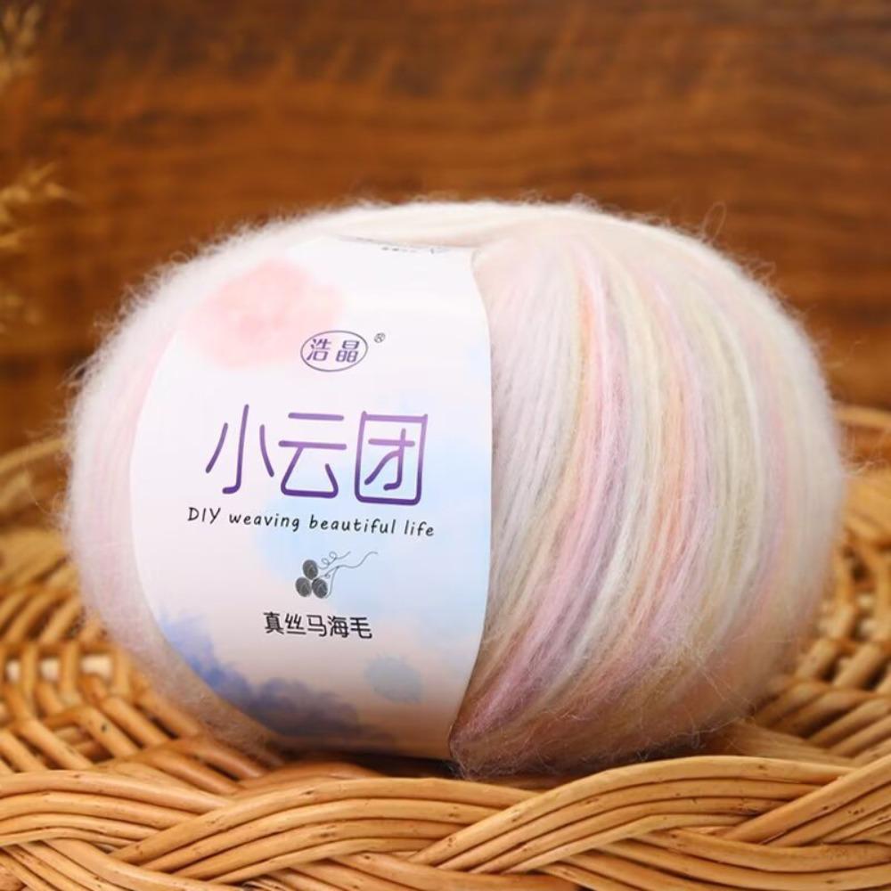 Gradient Crochet Yarn Mohair DIY Hand Knitting Durable Woven Thread  For Bag Blanket