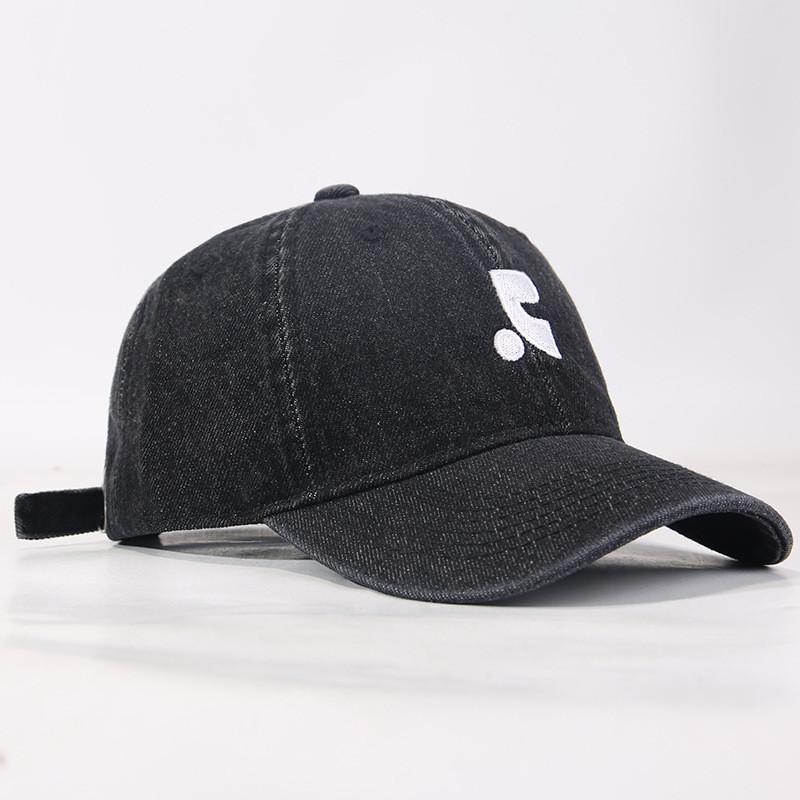 Cotton Duckbill Hat With Embroidered Letters For Outdoor Sunshade Comfort Black