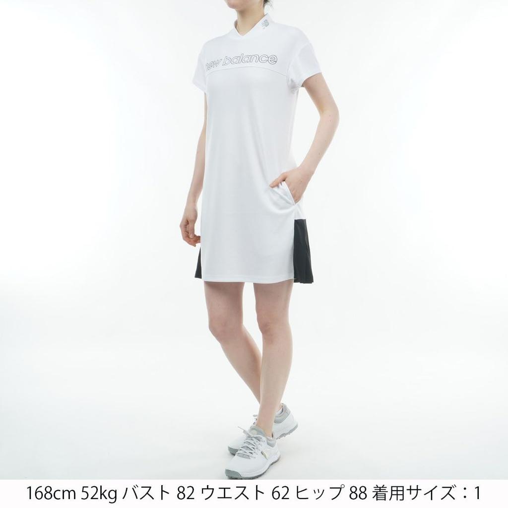 Golf Short Sleeve Pleated Dress Quick 2 [New Balance] Women's (Sweat Absorbent, Drying, Stretch) / 012-4124502 030_White [L]