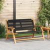 VidaXL Garden Bench Black 76x122x73 Cm Solid Acacia Wood 367823