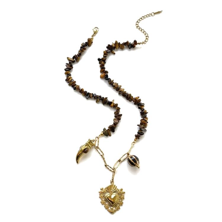 

Autumn Winter Fashion Essential Natural Stone Bead Necklace for Sweater Pairings and Enhancing Necklines