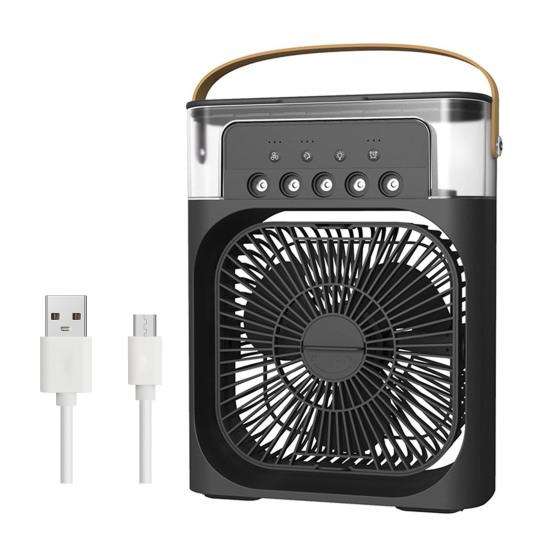 

Портативный увлажнитель-вентилятор Персональный кондиционер Мощный поток воздуха Низкий уровень шума Компактный чёрный