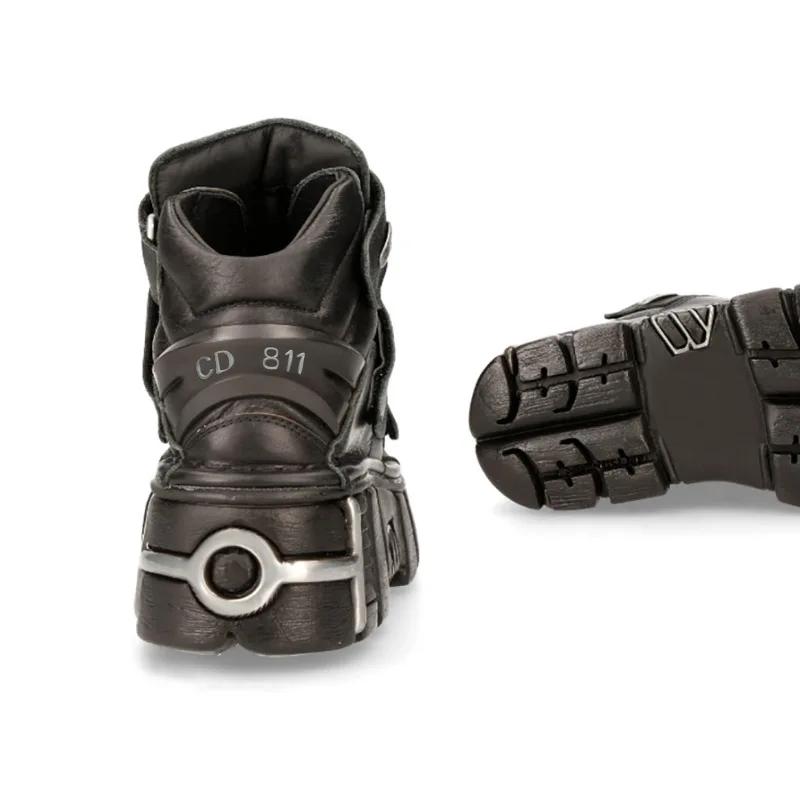 Fashion New Low Top Metal Muffin Bottom Daddy Shoes with All The Increase Punk Shoes Thick Soled Round Head Single Shoe Woman