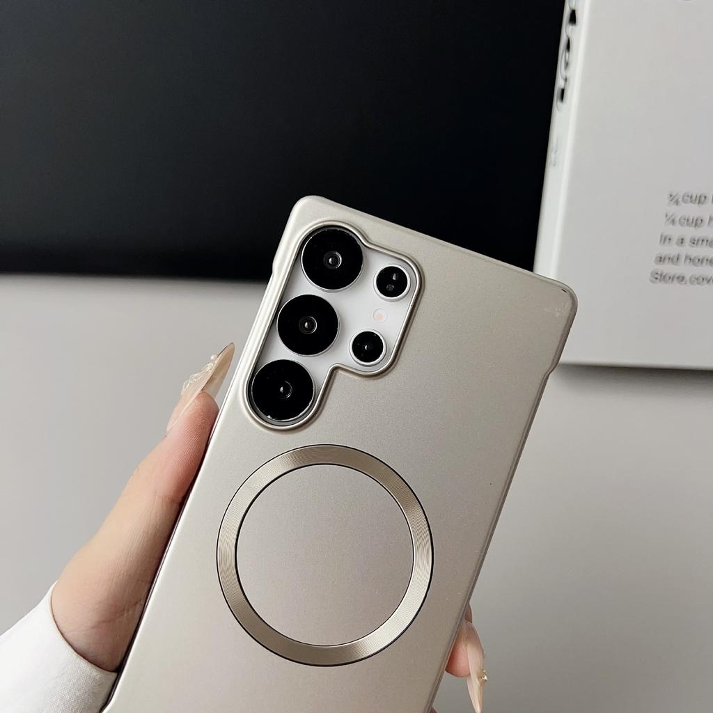 [Frameless Metallic Paint Magnetic Case] Suitable for S25U/S24/S23 Mobile Phone Case, Simple Heat Dissipation and Magnetic Charging
