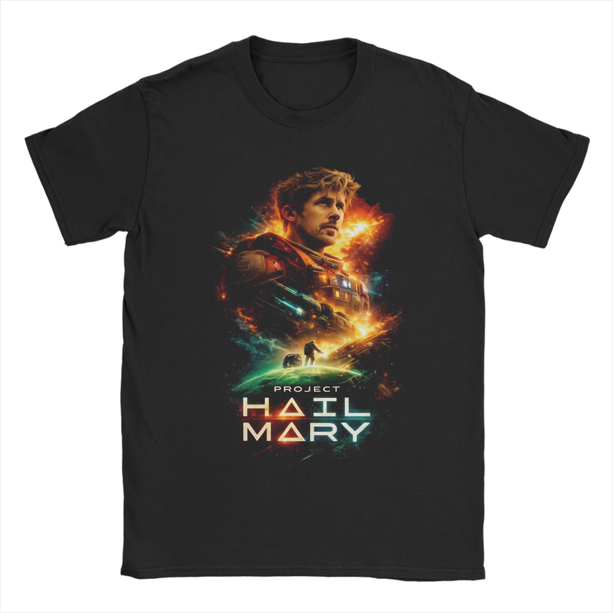 Printed Ryland Grace Project Hail Mary SciFi T Shirt For Unisex Cotton Tshirts Short Sleeve Clothing S