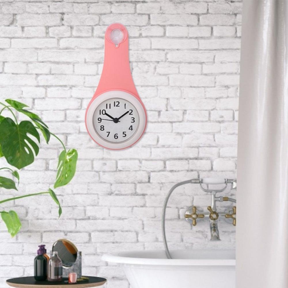 White Pink Blue Hanging Bathroom Clock Plastic Anti-Fog Clock Shower Clock Bathroom Kitchen Shower розовый