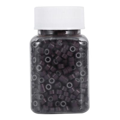 1000PCSBottle Professionelle Silikon Futter Link Ringe Loops Für Menschliches Haar Verlängerung(Braun)