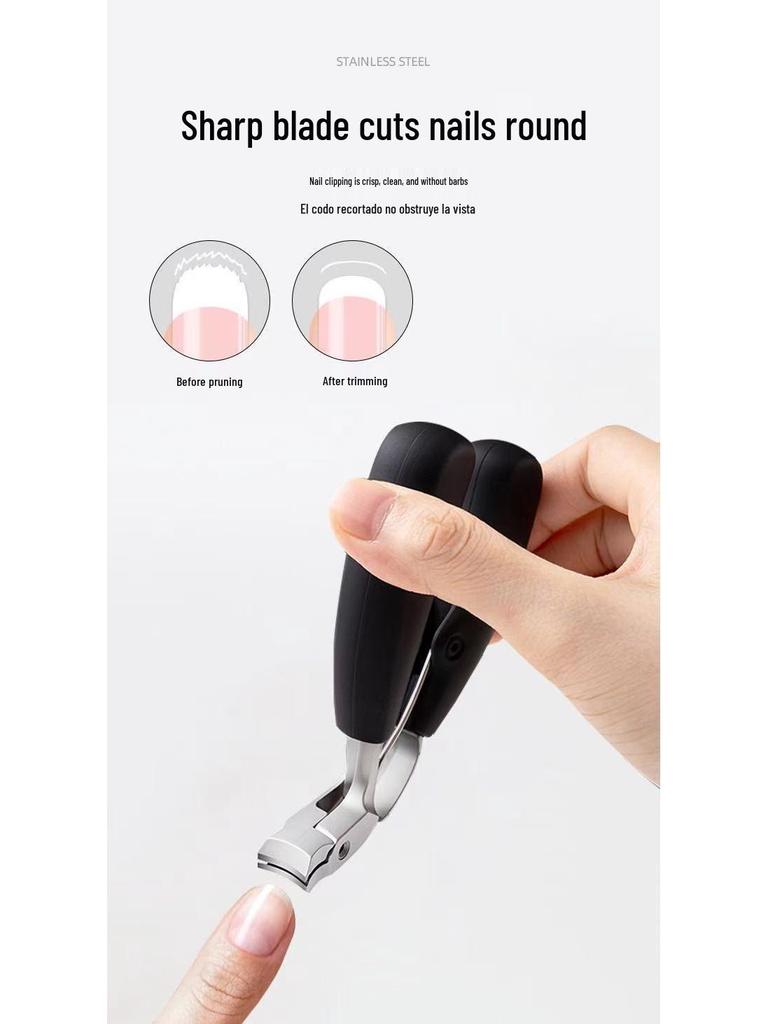 Curved Large Opening Nail Clipper with Anti-Splash & Storage