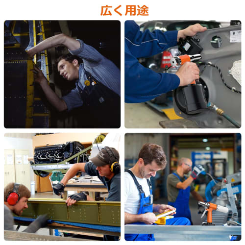 Proster Air Riveter, Pneumatic Rivet Gun, 2.4/3.2/4.0/4.8/6.4mm Nosepiece, Includes 500 Rivets