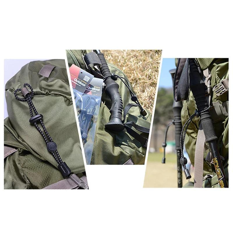 2 Pezzi Porta Bastone da Trekking per Zaino Corda di Fissaggio Cavo Corda Piccoli Attrezzi per Sport Outdoor Campeggio Montagna