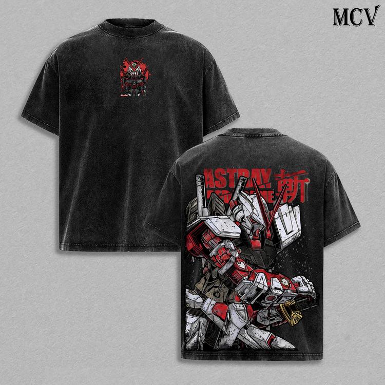 Gundam Spierana Koszulka Oversize Grafika Anime Mężczyźni Kobiety Streetwear Y2k Hip Hop Krótki Rękaw Codzienna Luźna Bawełna Wysokiej Jakości Odzież Damska Męska