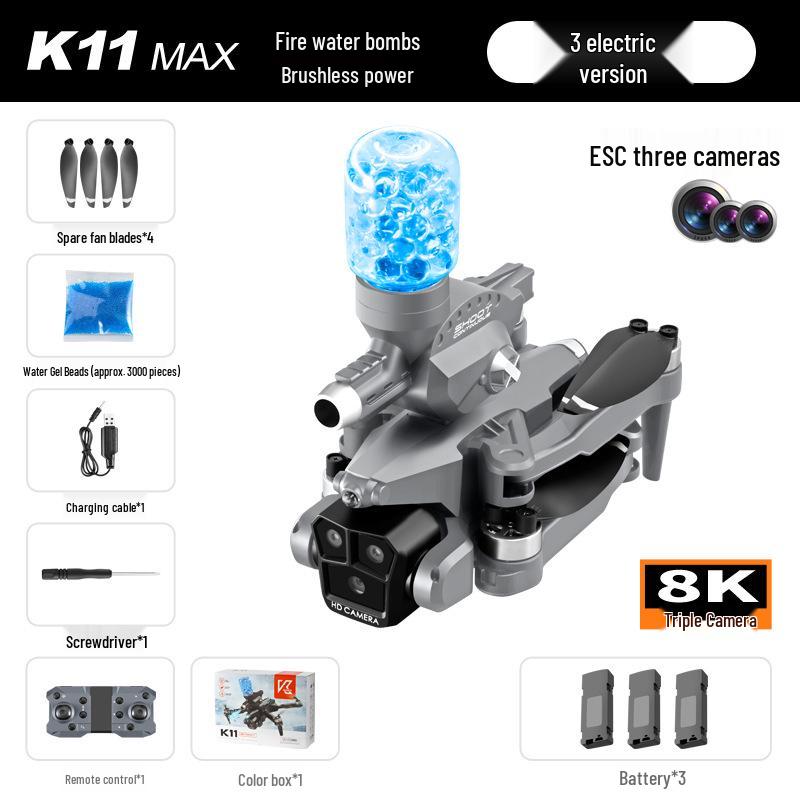 K11MAX Brushless Obstacle-Avoidance Drone with Triple Camera and Optical Flow for Aerial Photography.