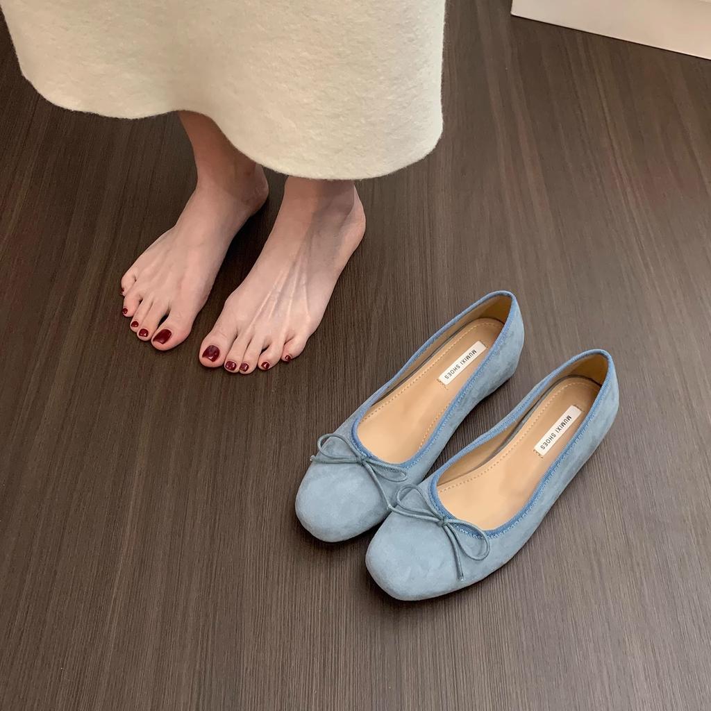 French inner height increase ballet single shoes women's shoes 2025 new spring and autumn bow red evening shoes