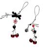 1 Piece Charms Red Cherry Bow Phone Chain Key Ring Y2K Bag Pendant Keychain Accessory Girlfriend Gift