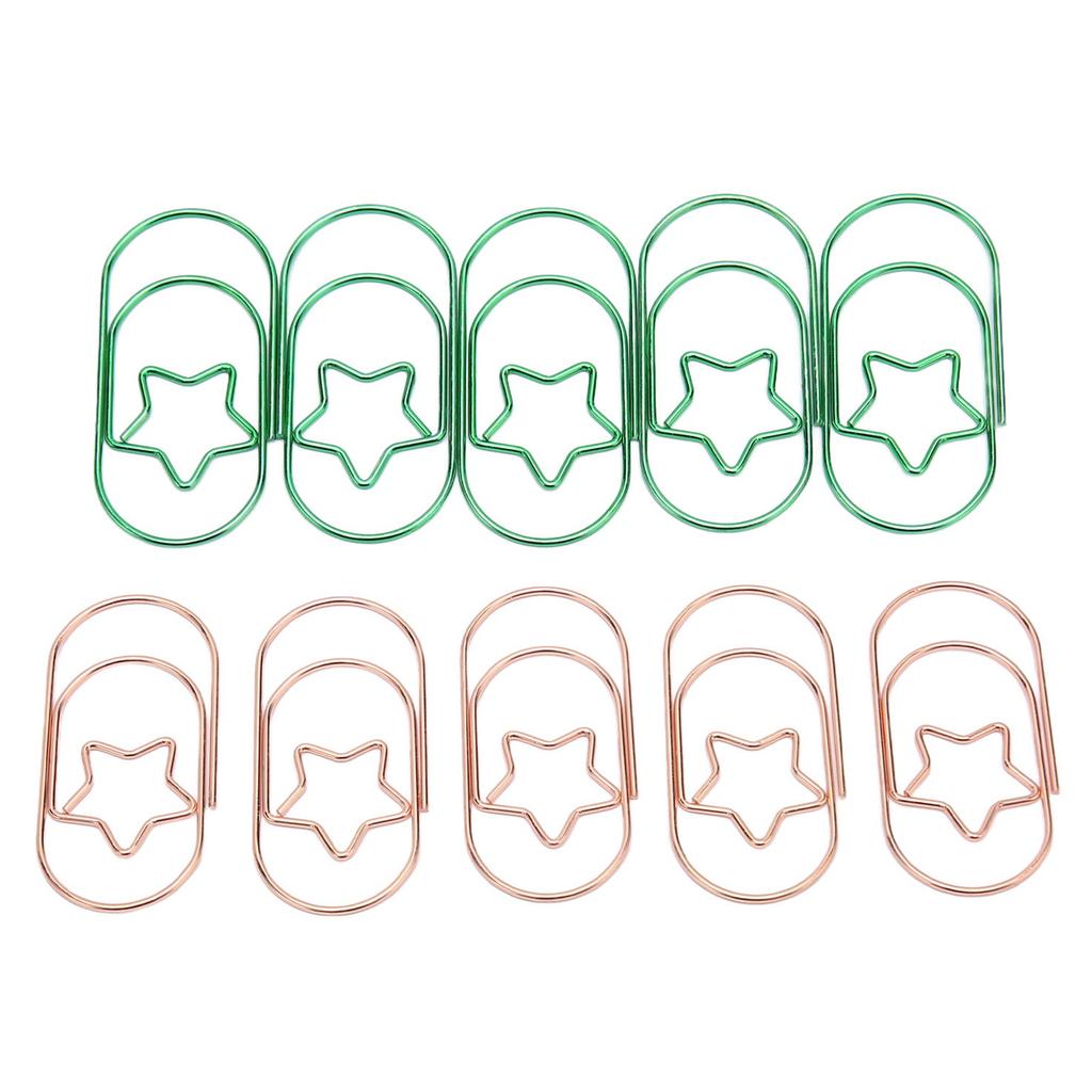 40PCS Star Paper Clips Bright Color Rust Proof Coating Portable Lightweight for Office Home