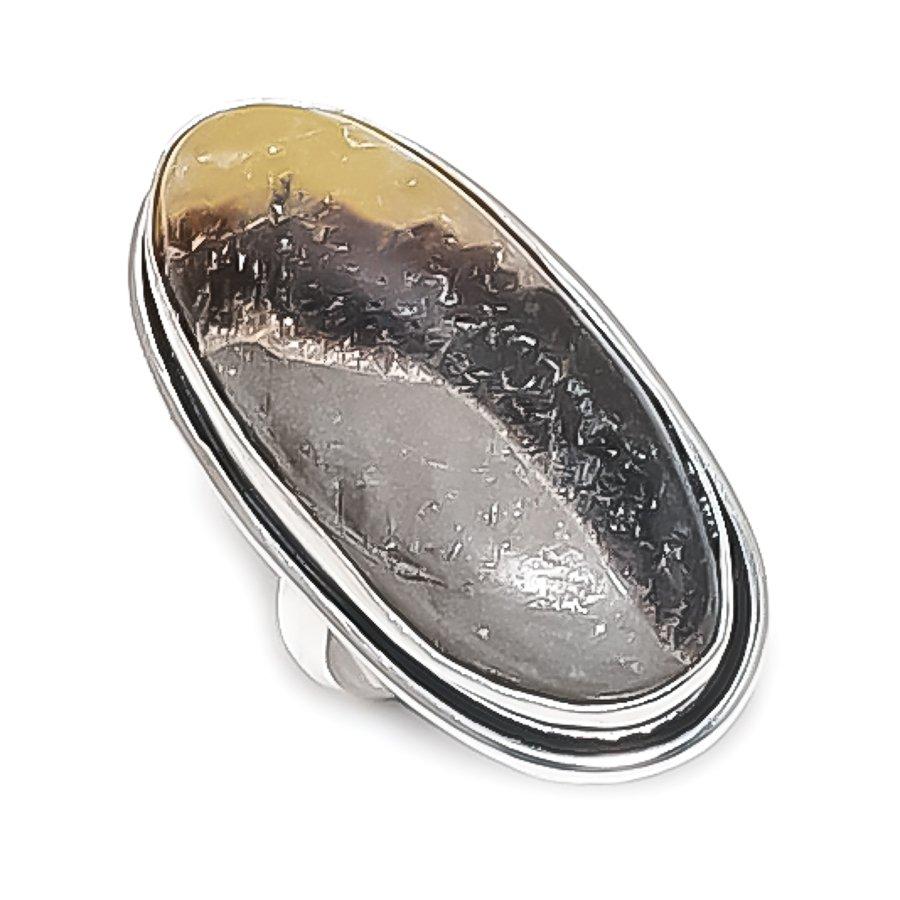 

Натуральный септариевый камень драгоценный камень 925 стерлинговое серебро ювелирное кольцо размер 8.5 S9A70