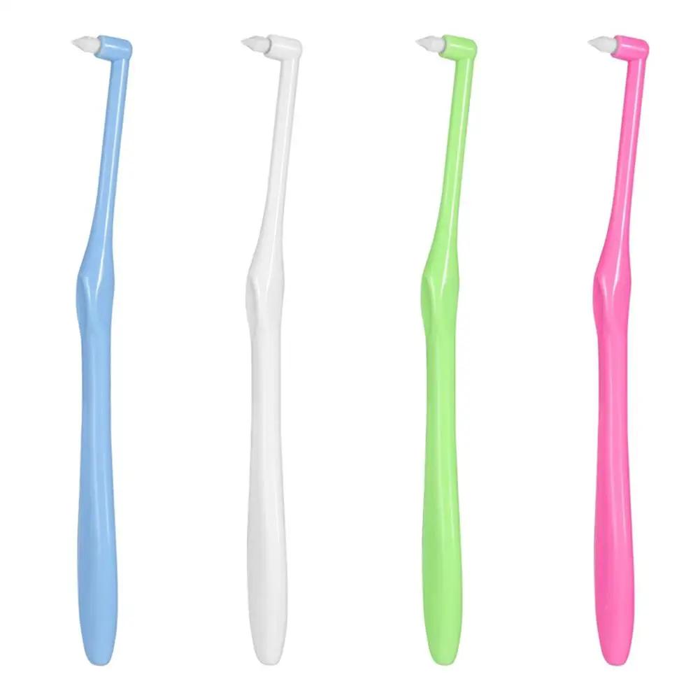 4pcs Orthodontic Toothbrush Pointed Head Soft Hair Correction Clean Teeth Gap Floss Oral Hygiene Teeth Braces Tooth Brushes