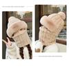 Hat, Neck, One Piece Women's Winter with Thick Velvet Riding Windproof and Cold Proof Electric Car Warm Hoodie
